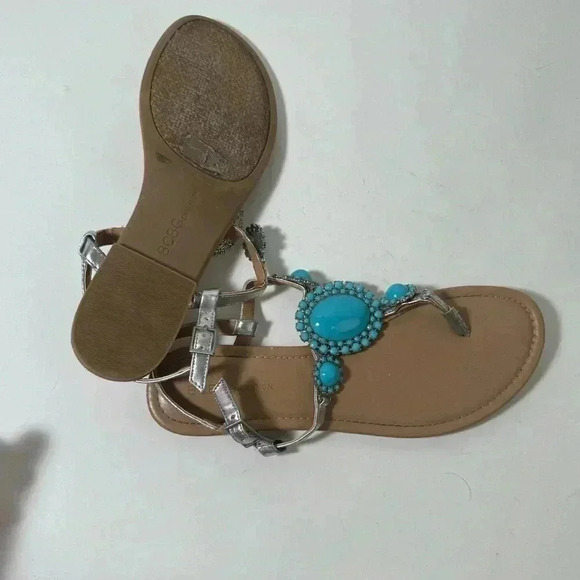 BCBGeneration Thong Turquoise Silver Thong Sandals - Picture 7 of 7